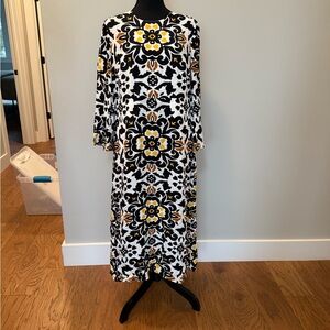 Floral Black and Yellow Maxi Dress